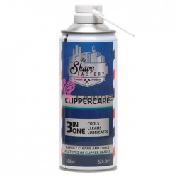 Spray 3 in 1 pentru curatat si lubrifiat masinile de tuns The Shave Factory Clippercare 400 ml